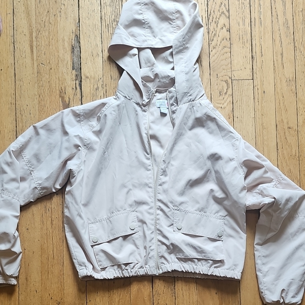Kids Beige Hooded Raincoat